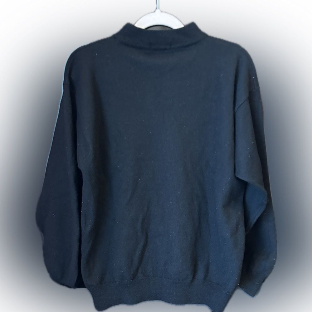 Vintage Oscar de la Renta Merino Wool Sweater | Black Designer Knit Pullover